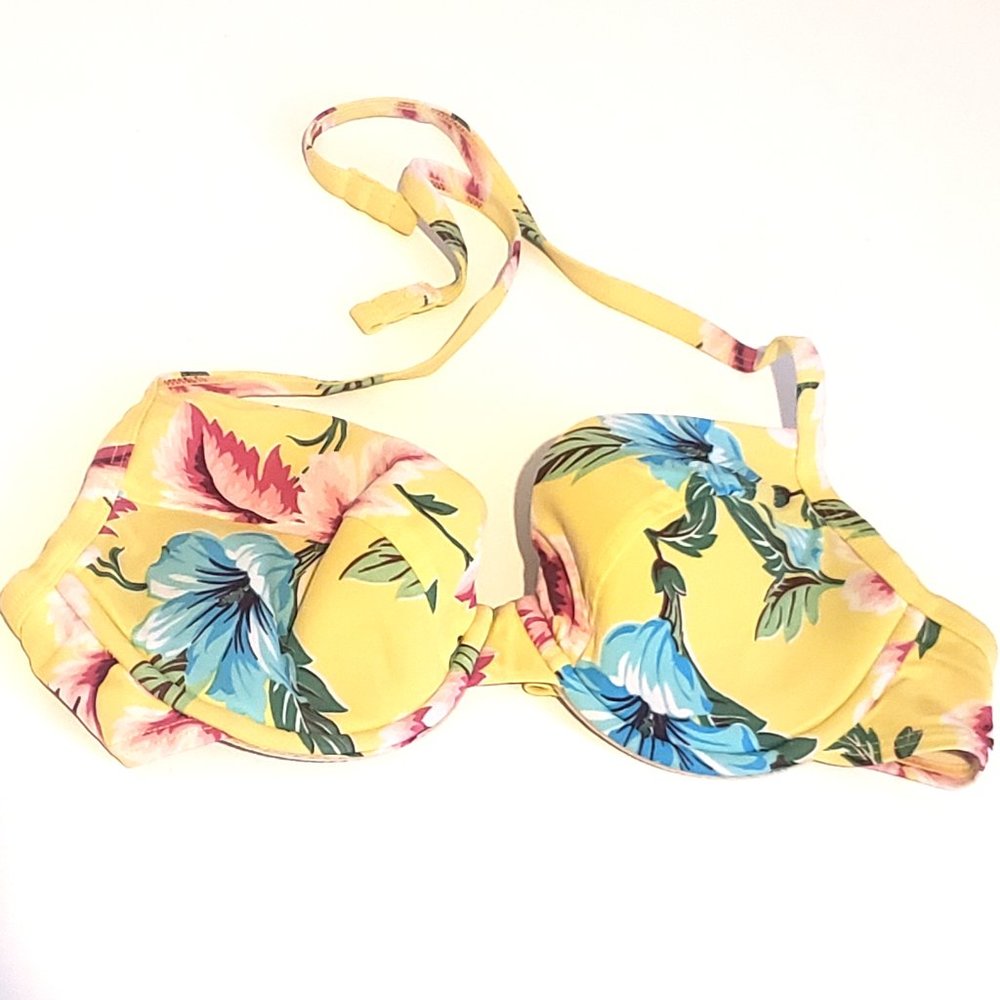 VS Floral Yellow Bikini Top